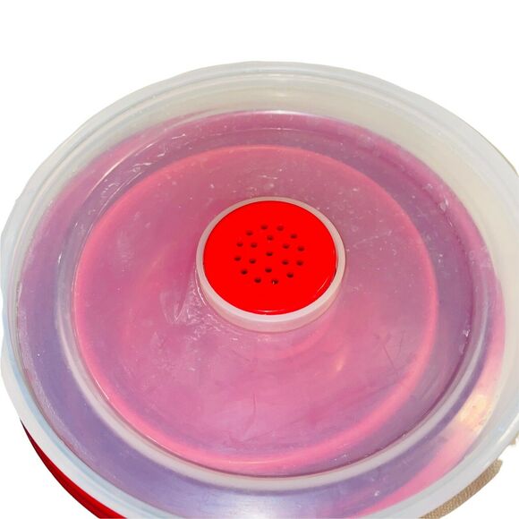 Pampered Chef Microwave Popcorn Maker Bowl Lid 8.25" 1457 Silicone Collapsible - Picture 8 of 10